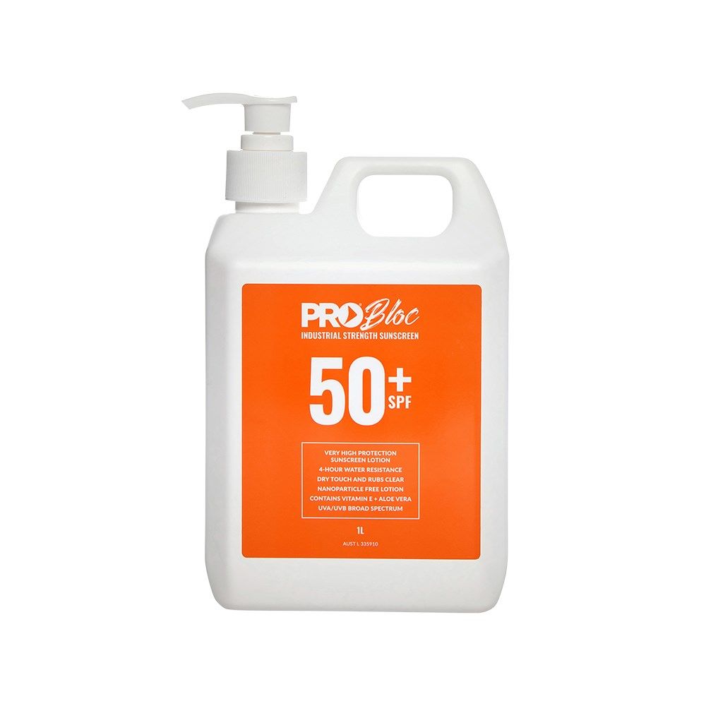 PRO-BLOC 50+ Sunscreen 1 Litre Pump Bottle â The Safety Hub